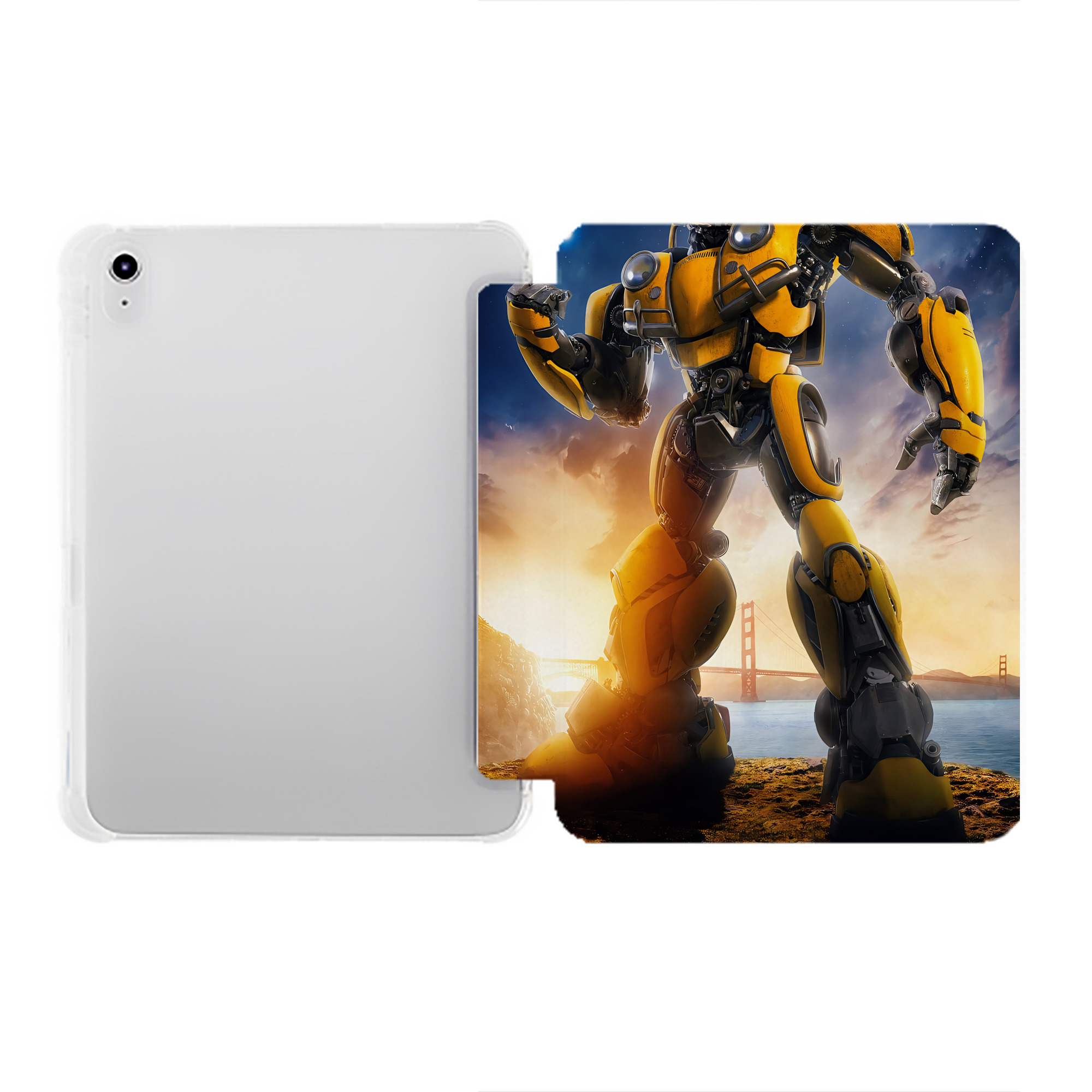 （画像用） Transformers トランスフォーマー IPad ケース ペン収納付き 三つ折りスタンド PUレザー×シリコン 対応機種9.5/10.5/10.9インチ